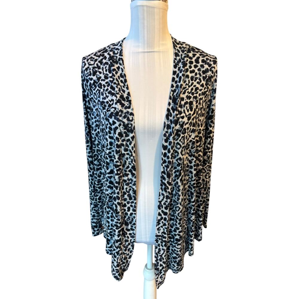 Sheila Rose Black & Gray Animal Print Open Cardigan Size L